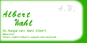 albert wahl business card